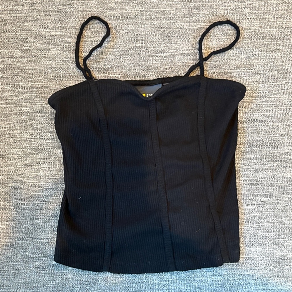 Anthropologie Black Ribbed Camisole